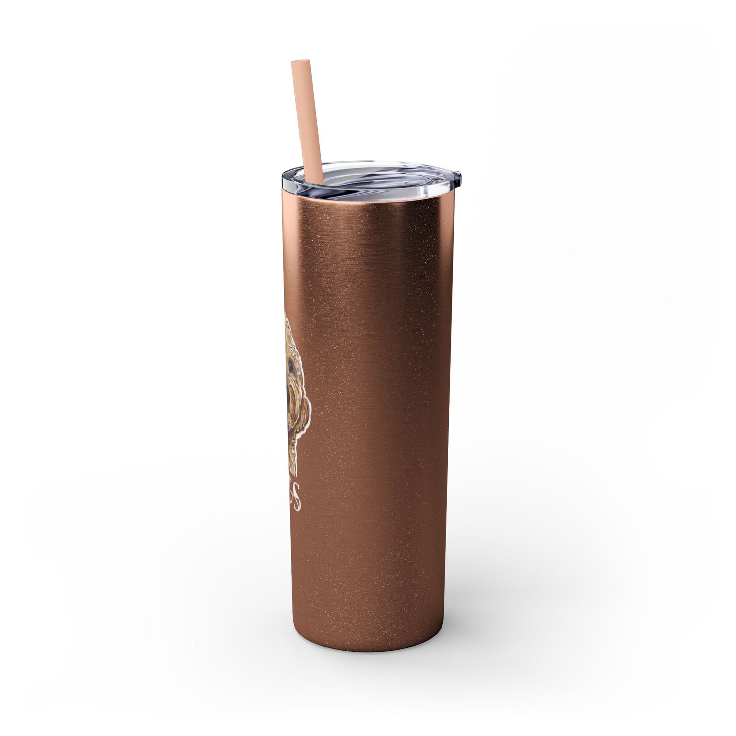 Customizable Goldendoodle Jiggs Skinny Tumbler with Straw