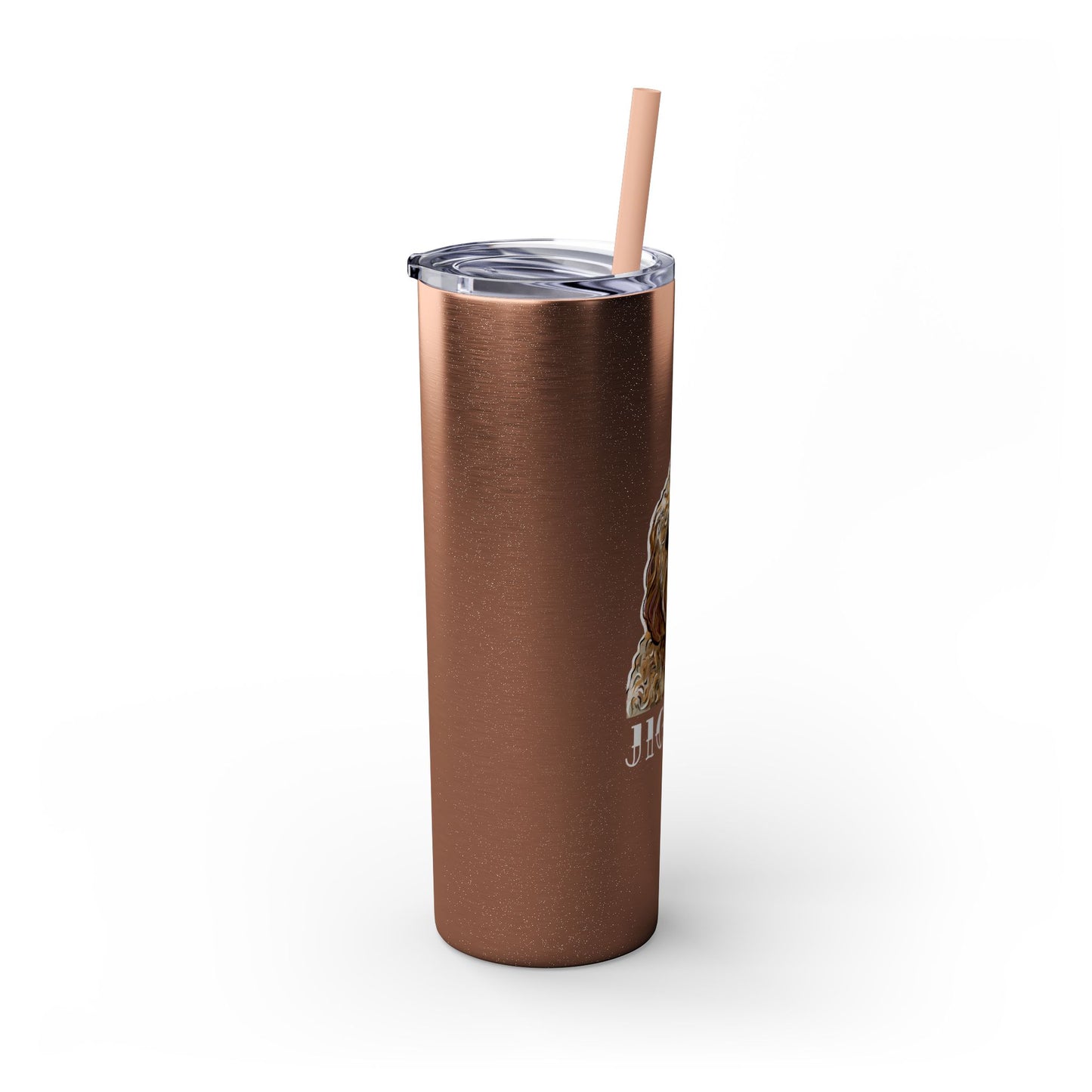 Customizable Goldendoodle Jiggs Skinny Tumbler with Straw