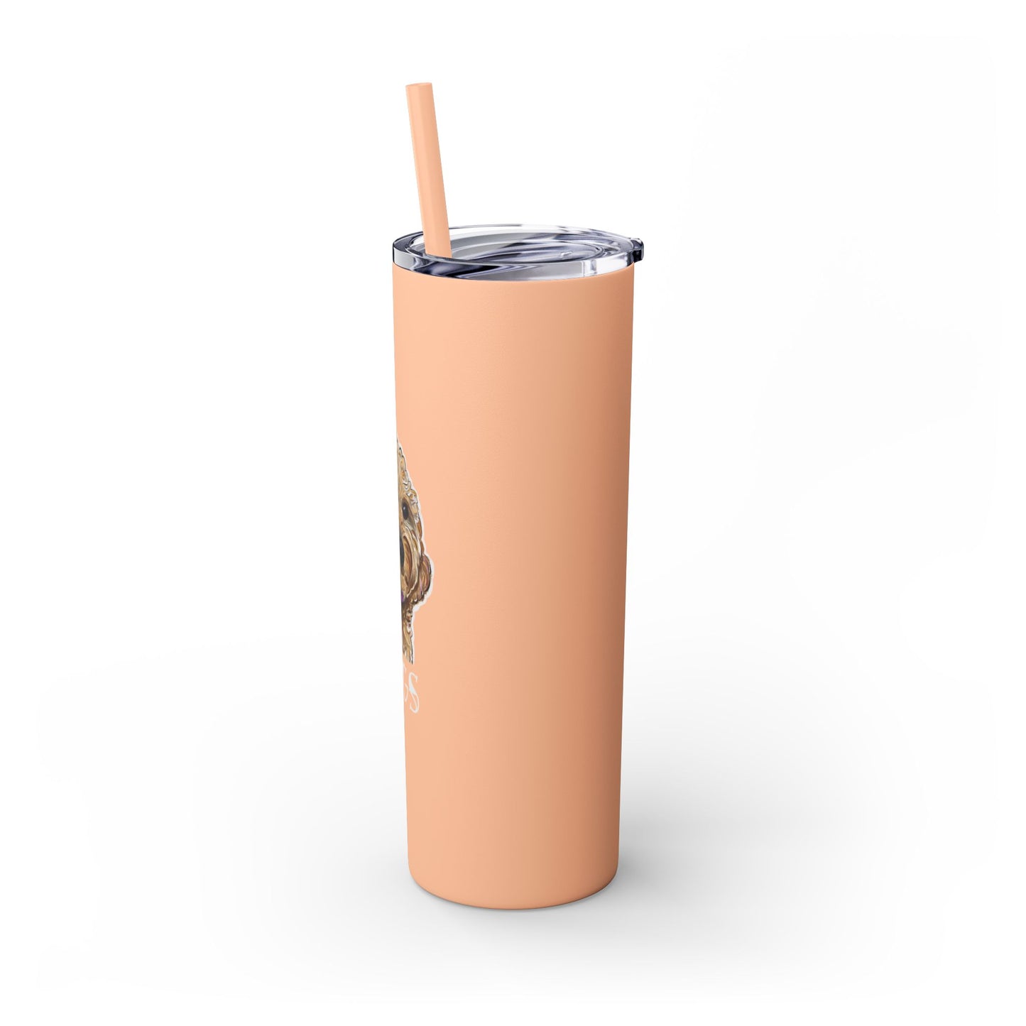 Customizable Goldendoodle Jiggs Skinny Tumbler with Straw