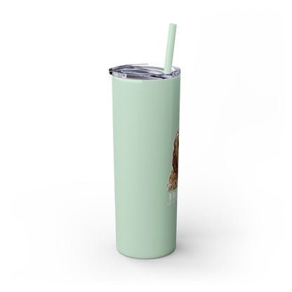 Customizable Goldendoodle Jiggs Skinny Tumbler with Straw