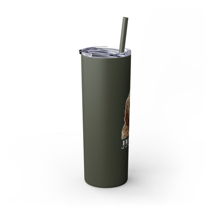 Customizable Goldendoodle Jiggs Skinny Tumbler with Straw