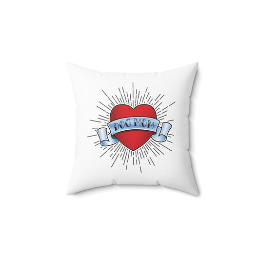 Dog Mom Tattoo-Themed Throw Pillow