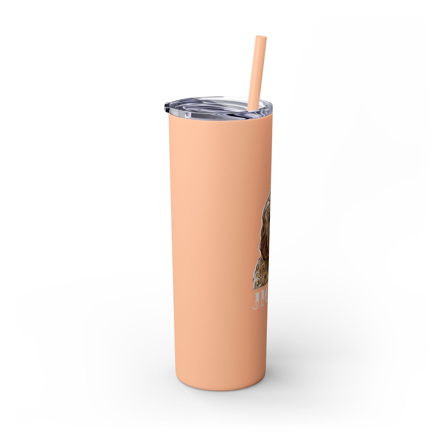 Customizable Goldendoodle Jiggs Skinny Tumbler with Straw