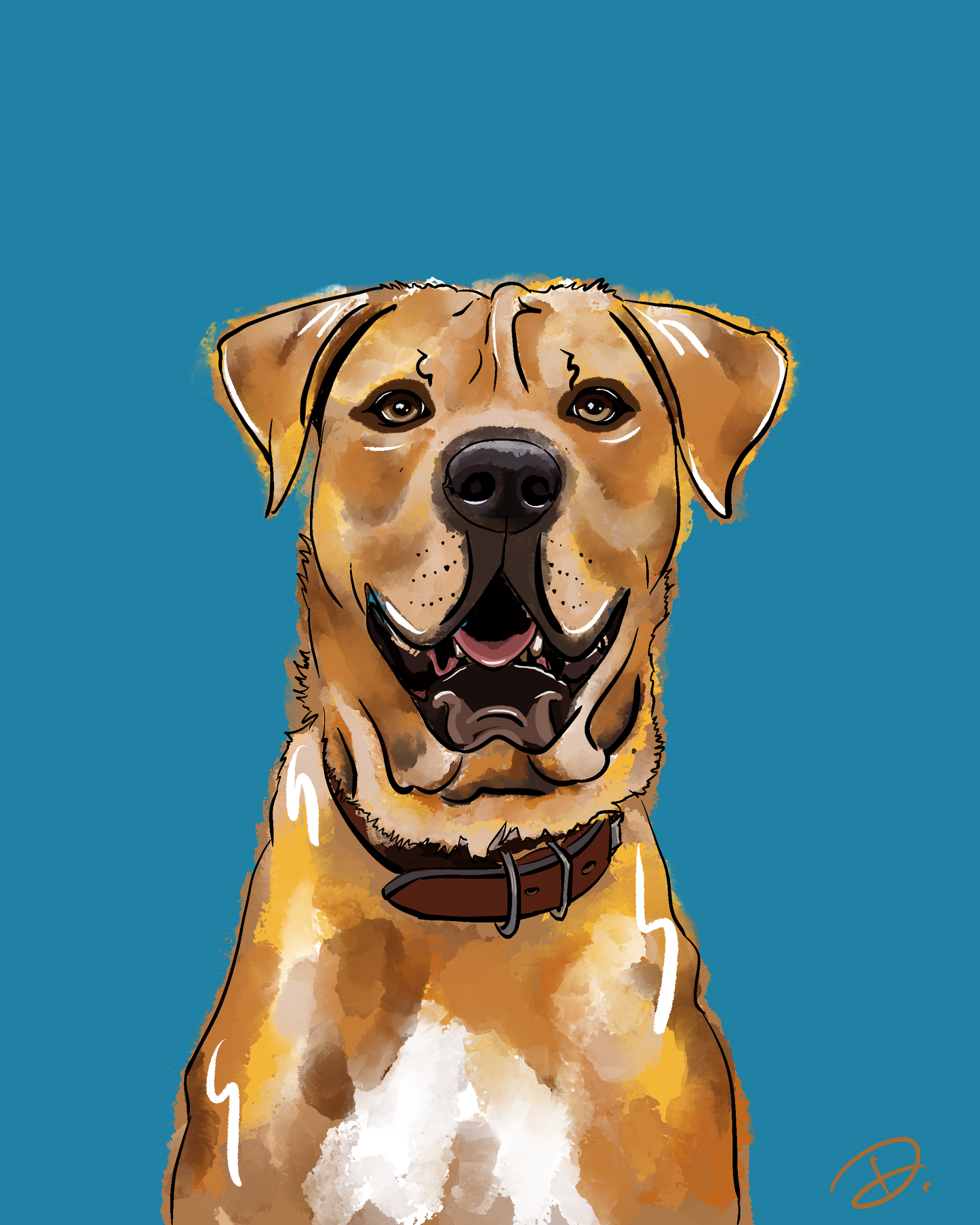 CUSTOM Hand-Illustrated Pet Portrait